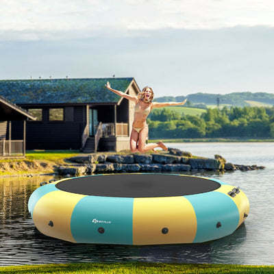 Bouncer aquatique gonflable rembourré de 15 pieds - Jaune