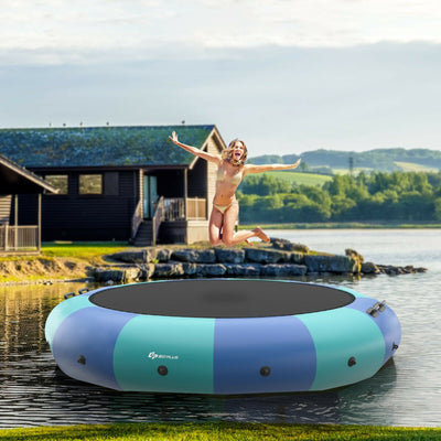Bouncer aquatique gonflable rembourré de 15 pieds - Bleu