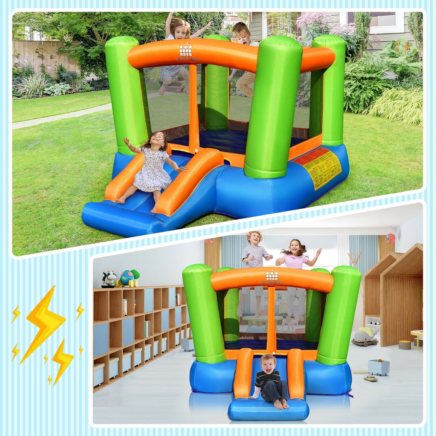 Château Gonflable pour Enfants pour Amusement Intérieur et Extérieur