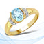 Bague en or 14 carats avec aquamarine et diamants de 1,09 carat