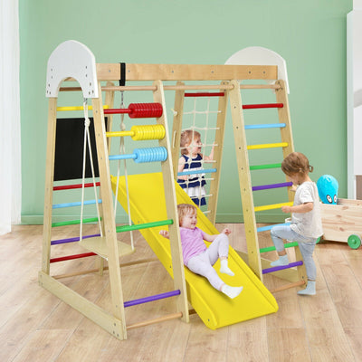 8-in-1 Indoor Playground Climbing Gym for Kids
