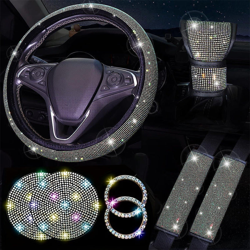 Diamond Rhinestone Steering Wheel Cover for Women
