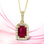 1.25ct Ruby and Diamond Pendant in 14KT Yellow Gold