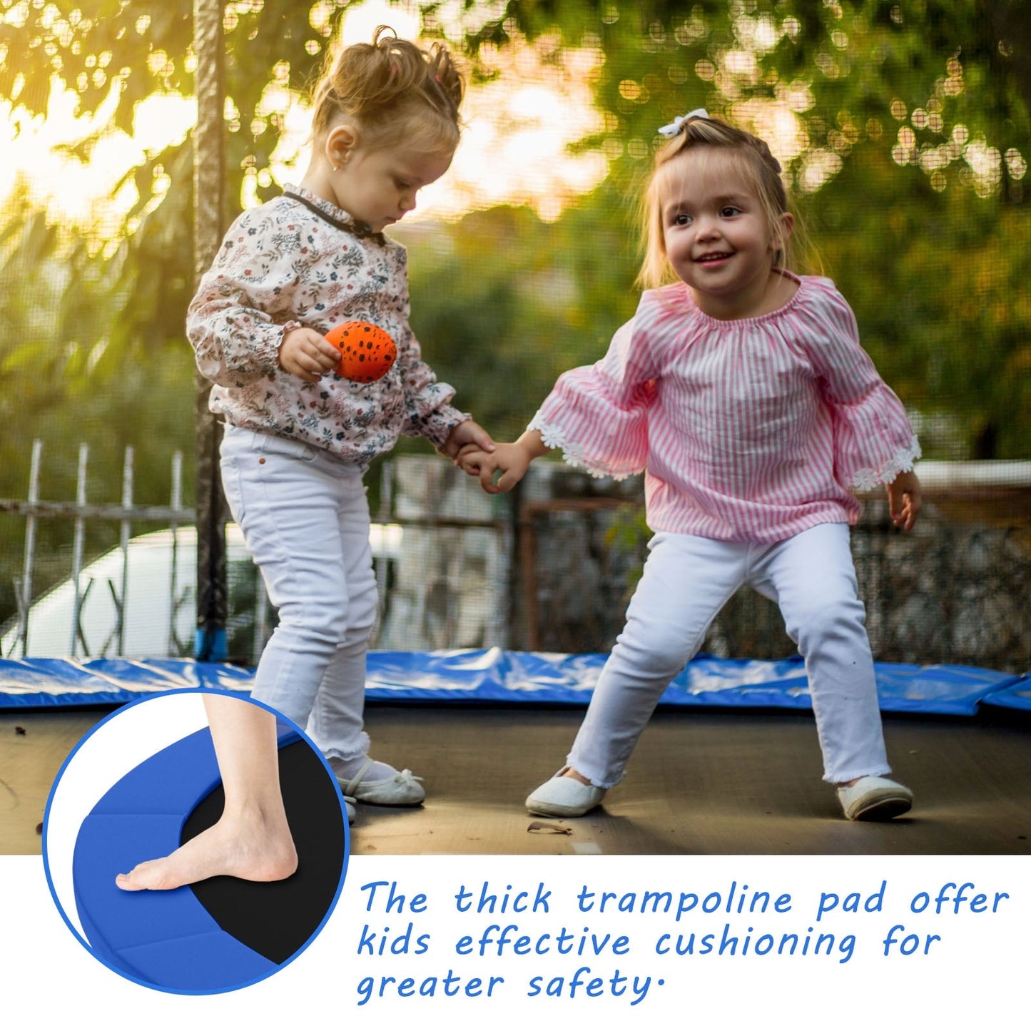 Funda de Resorte de Seguridad Impermeable para Trampolín de 16 Pies - Azul