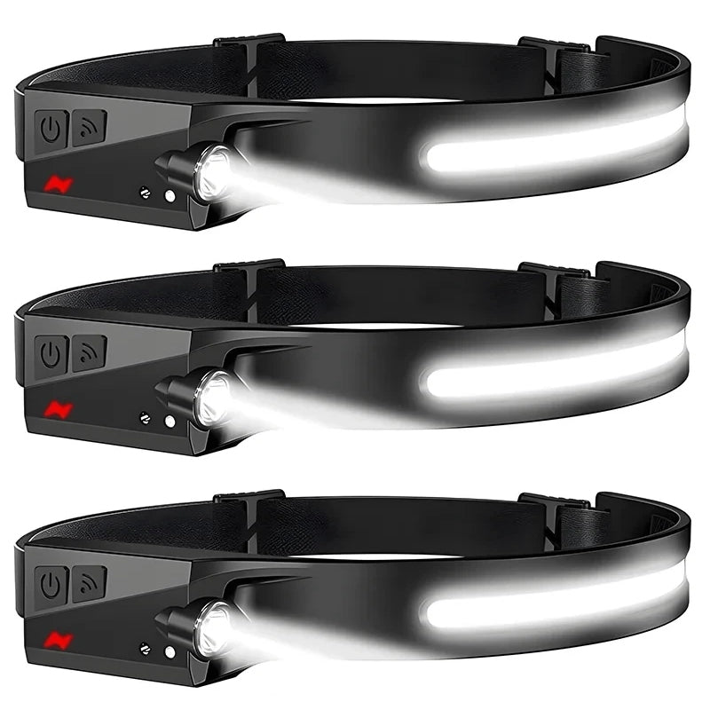 USB Rechargeable LED Headlamp with Motion Sensor