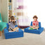 Ensemble de canapé convertible pour enfants en 4 pièces avec tapis pliants - Bleu