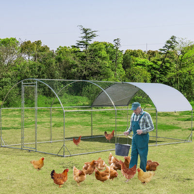 Gbruno Grande Cage Dome en Métal pour Poules - Enclos Extérieur Galvanisé