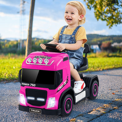 6V Kids Electric Ride-on Truck with Adjustable Seat - Pink