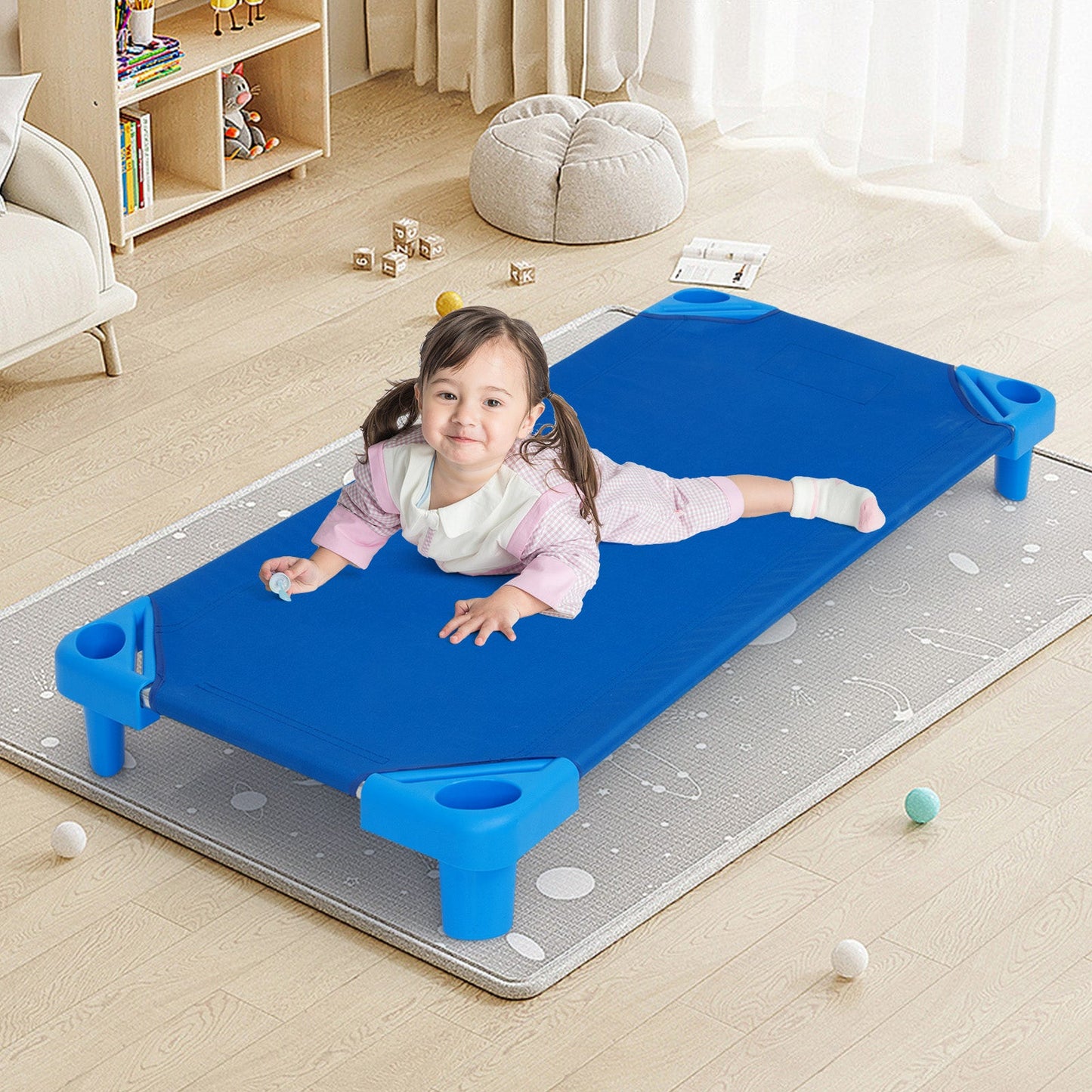 Mats de descanso apilables para niños en guarderías - 52 x 23 pulgadas, paquete de 6