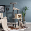5-Tier Modern Wood Cat Tower with Washable Cushions - Gray