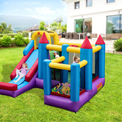 5-in-1 Inflatable Bounce House with Blower & Ocean Balls