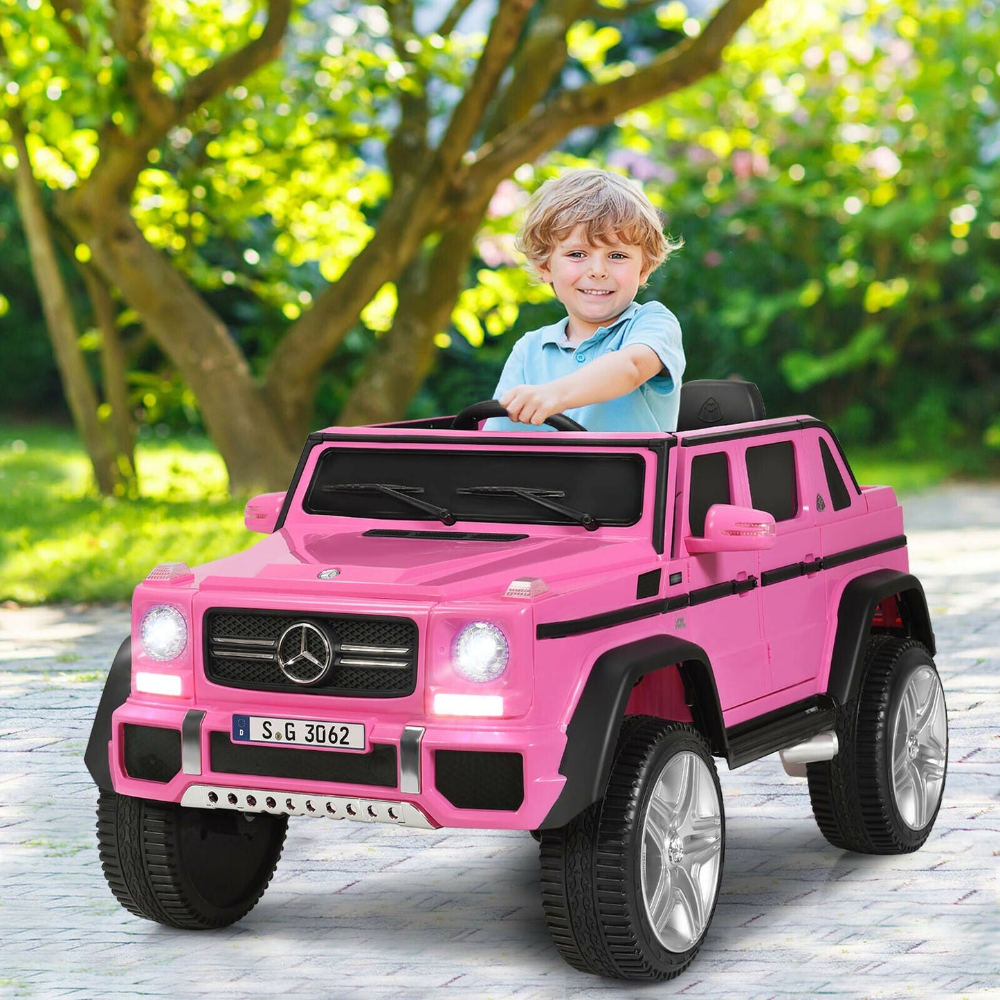 Voiture électrique pour enfants Mercedes-Benz sous licence 12V - Rose