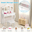 Conjunto de Espejo de Maquillaje Infantil con Mesa y Taburete