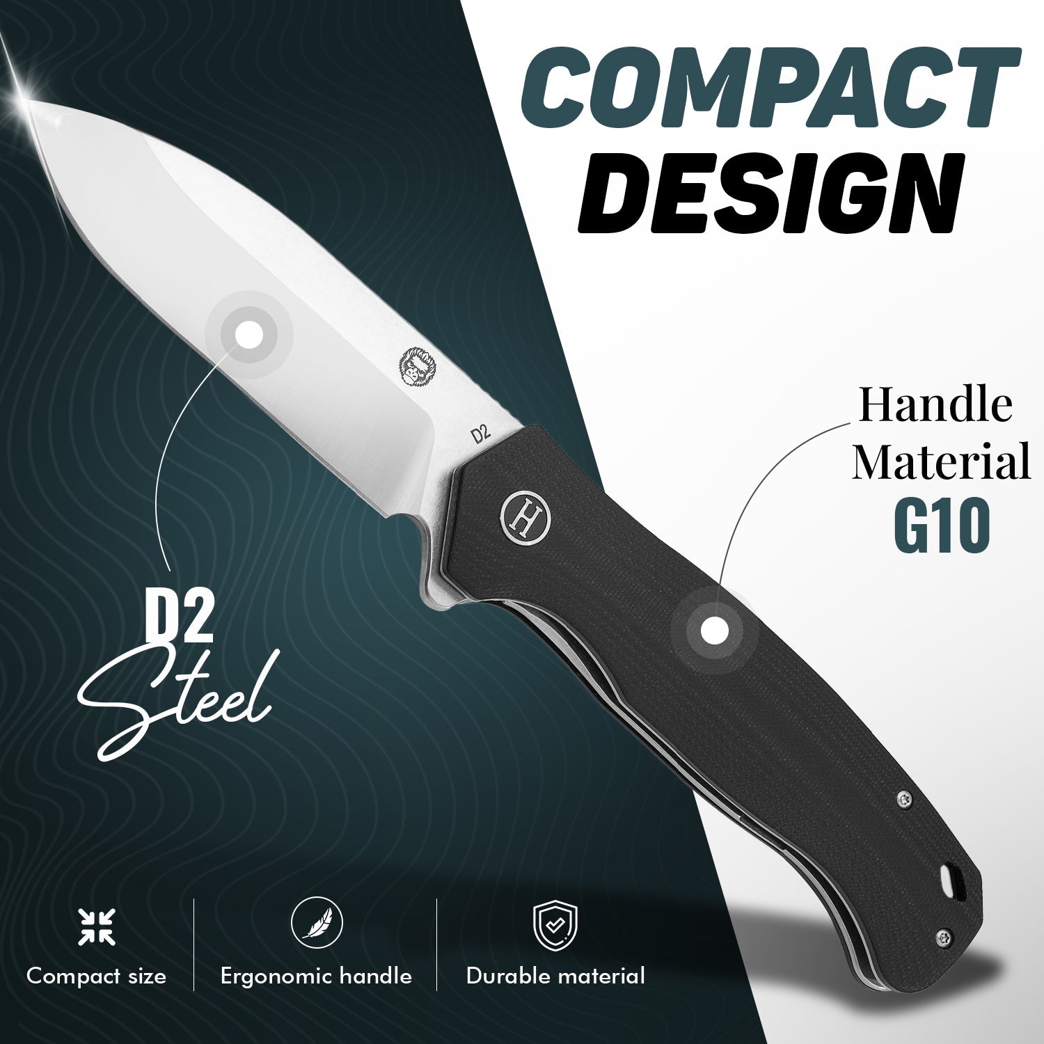 The Wild Trail Folding Pocket Knife Giftset for Men and Women (Silver and Black) - Korvel