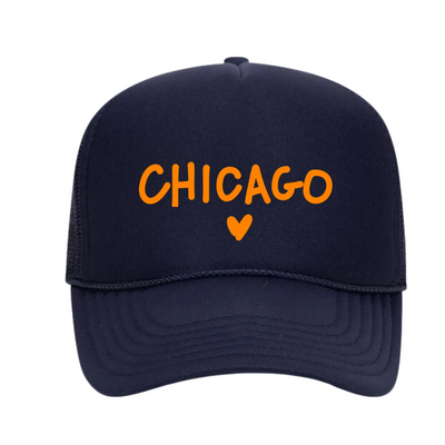 I Love Chicago Printed Trucker Hat