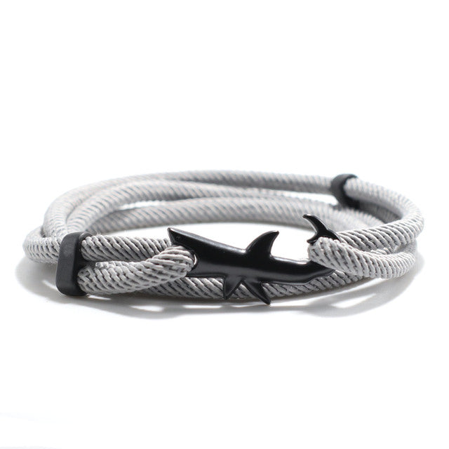 Bracelet en chaîne en nylon de luxe avec charme requin océan