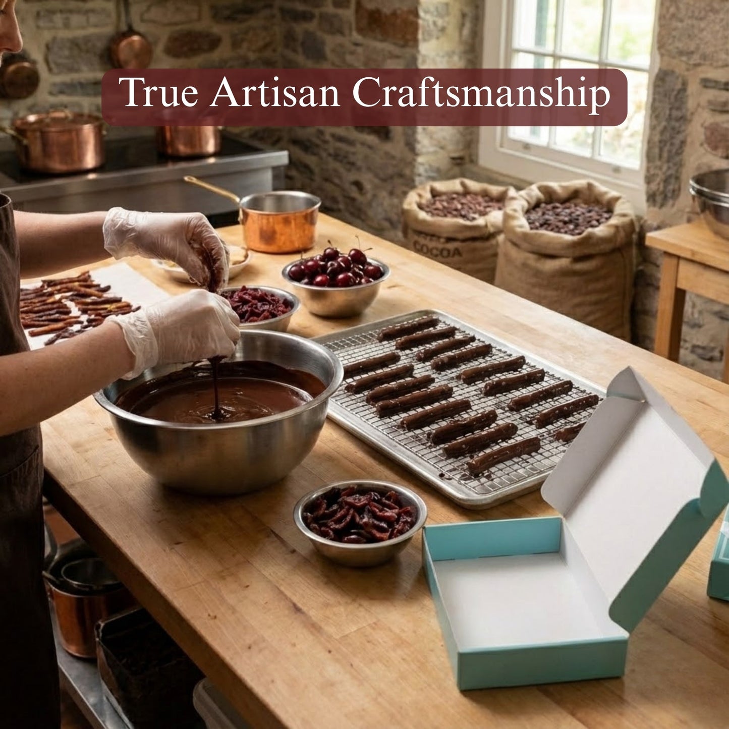 Boîte Cadeau de Pelures de Cerise en Chocolat Noir 60% Andy Anand - Végan & Sans Gluten