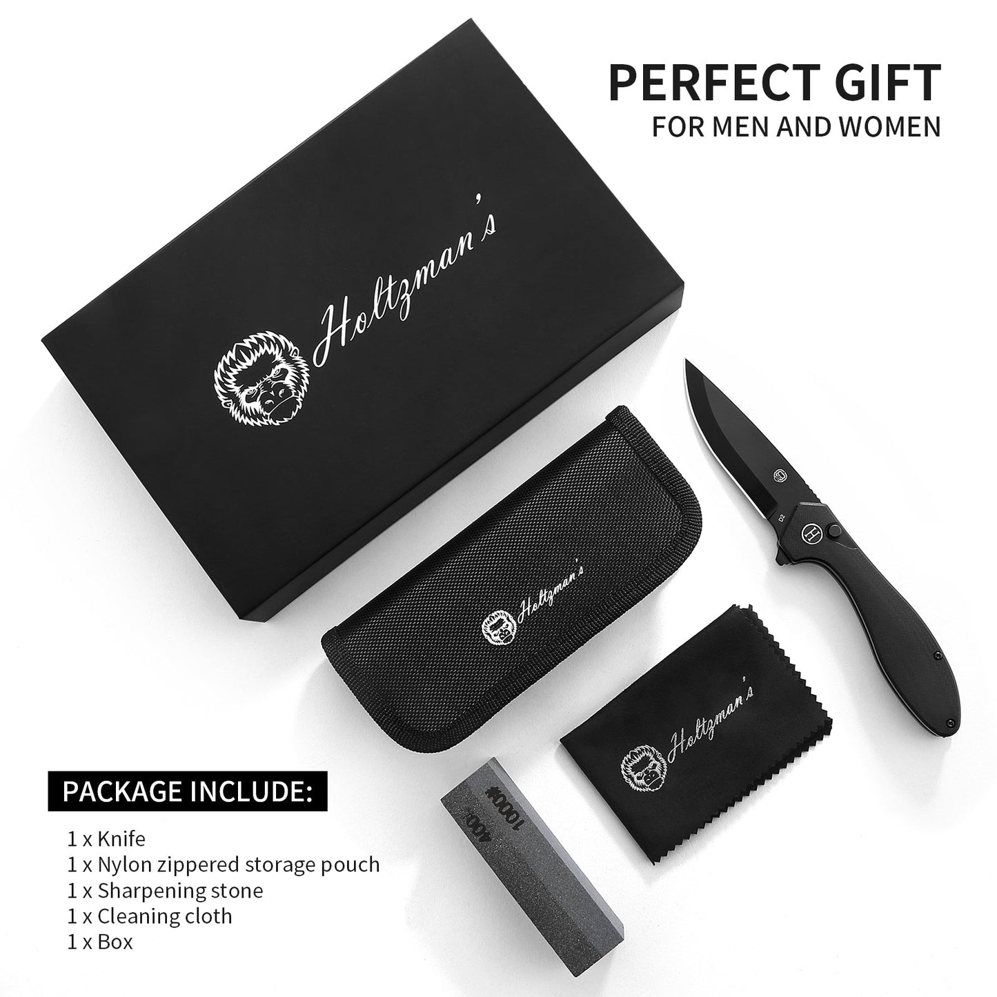 Ultimate Vector Folding Pocket Knife Gift Set for Outdoor Enthusiasts (Black) - Korvel