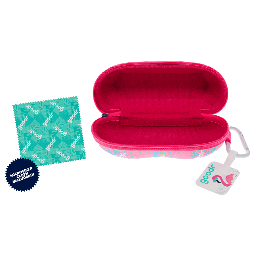 Stylish Sunglasses Case with Carabiner - Tropical Vibes - Korvel