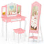 Ensemble de coiffeuse et armoire à bijoux Gbruno pour enfants - Rose