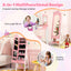 Ensemble de coiffeuse et armoire à bijoux Gbruno pour enfants - Rose