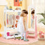 Conjunto de Tocador para Niños con Armoire de Joyería y Espejo de Cuerpo Completo - Blanco