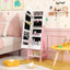 Conjunto de Tocador para Niños con Armoire de Joyería y Espejo de Cuerpo Completo - Blanco