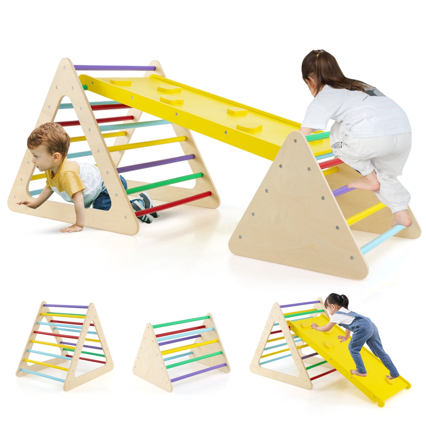 3 Piece Montessori Toddler Triangle Set with Ramp