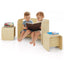 3-Piece Kids Wooden Table and Chair Set - Natural