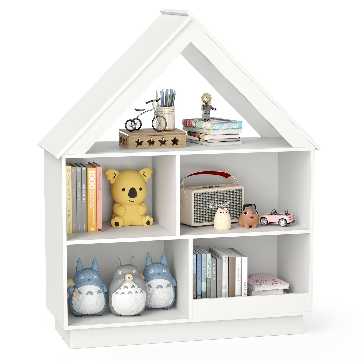 Organizador de Almacenamiento de Juguetes en Forma de Casa de 3 Niveles - Blanco