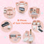 3-Tier Wooden Dollhouse with 32 Accessories for Kids