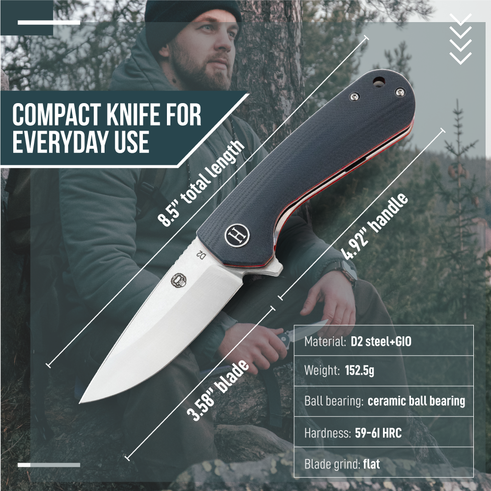 Ultimate Folding Pocket Knife Gift Set for Adventurers (Red & Grey) - Korvel