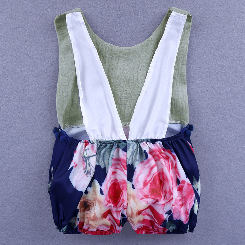 Floral Tassel Baby Romper for Newborn Girls