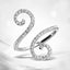 14k White Gold Diamond Open Flourish Style Engagement Ring