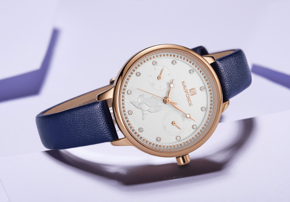 Montre de Luxe Élégante pour Femme avec Double Zircon et Chronomètre