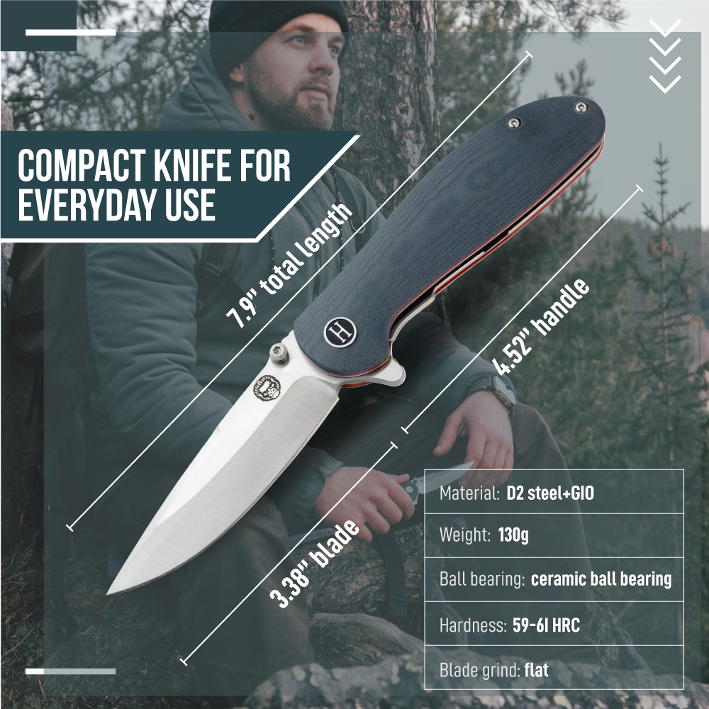 Premium Folding Pocket Knife Gift Set for Adventurers (Grey & Red) - Korvel