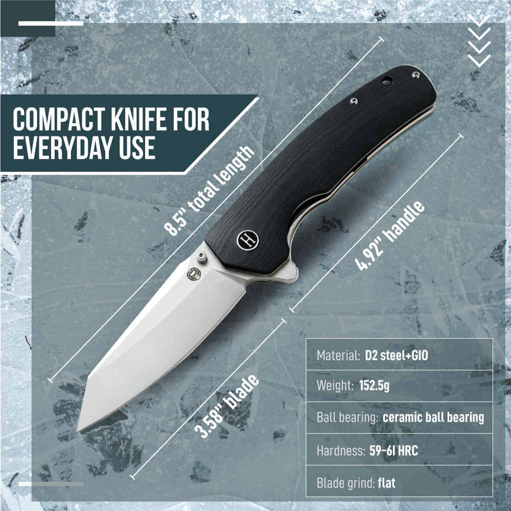 The Clip Point Folding Pocket Knife Giftset for Men and Women (Silver and Black) - Korvel