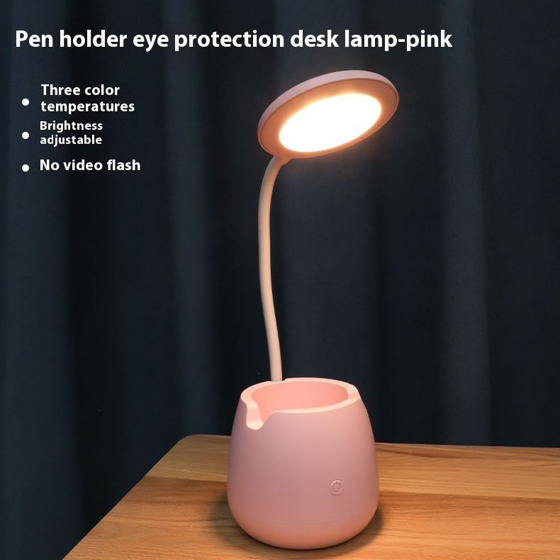 Lampe de Table USB Créative - Lampe de Bureau LED Moderne avec Conteneur à Stylos
