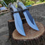 Custom 1095 High-Carbon Bowie Knife with Deer Horn Handle & Leather Sheath - Korvel
