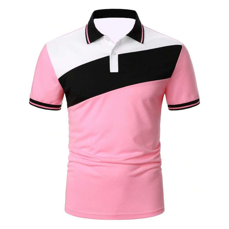 Men's Patchwork Modern Polo Shirt - Casual & Business Wear