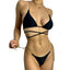 Ensemble de Bikini Noir de Luxe avec Détail en Chaîne