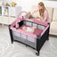 3-in-1 Portable Baby Crib and Playpen with Changing Table - Pink