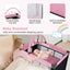 3-in-1 Portable Baby Crib and Playpen with Changing Table - Pink