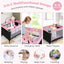 3-in-1 Portable Baby Crib and Playpen with Changing Table - Pink