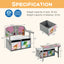 3 in 1 Kids Convertible Activity Bench with Storage - Gray