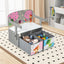 3 in 1 Kids Convertible Activity Bench with Storage - Gray