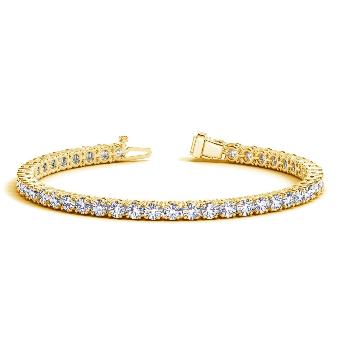 Bracelet de tennis en diamant cultivé en laboratoire en or jaune 14 carats