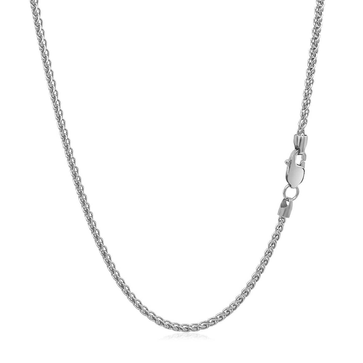 Chaîne en Or Blanc 14k en Blé Ronde - 1,5 mm