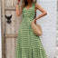 Chic Vintage V-Neck Midi Dress with Tie Waist - Effortlessly Elegant for Every Occasion - Korvel