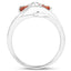 Bague en argent sterling avec saphir orange véritable de 1,68 carat